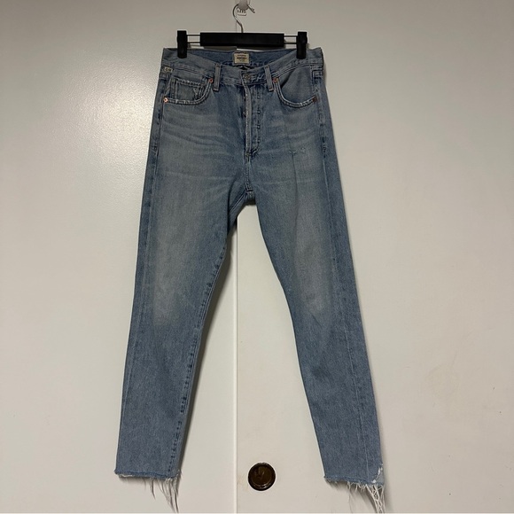 citizens of humanity Liya high rise classic fit cropped distressed jeans 26 - Picture 1 of 11